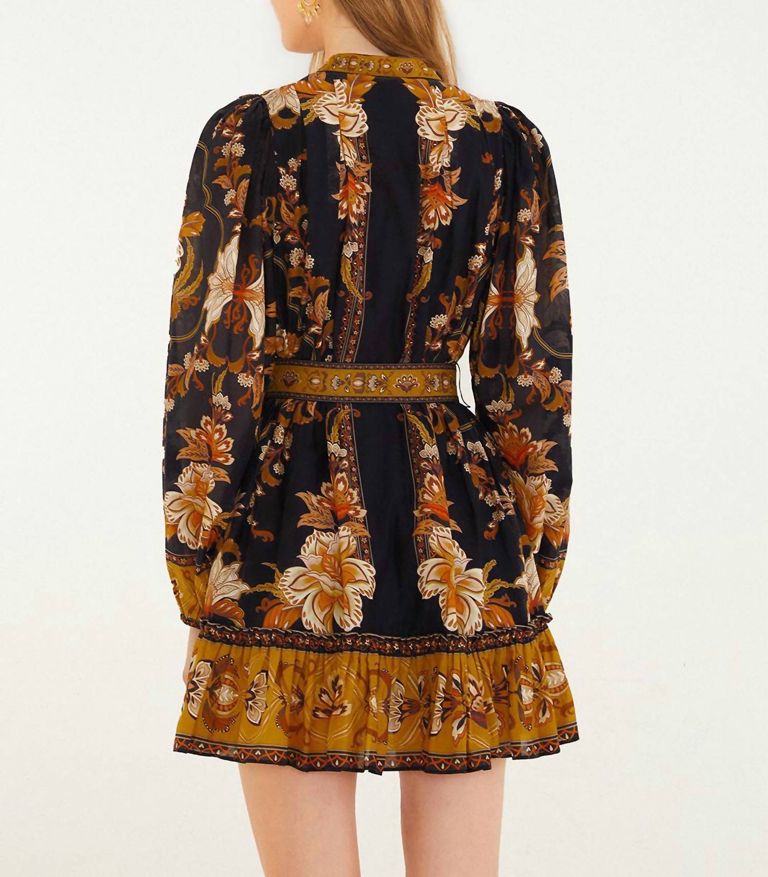 Farm Rio - Majestic Garden Belted Mini Dress