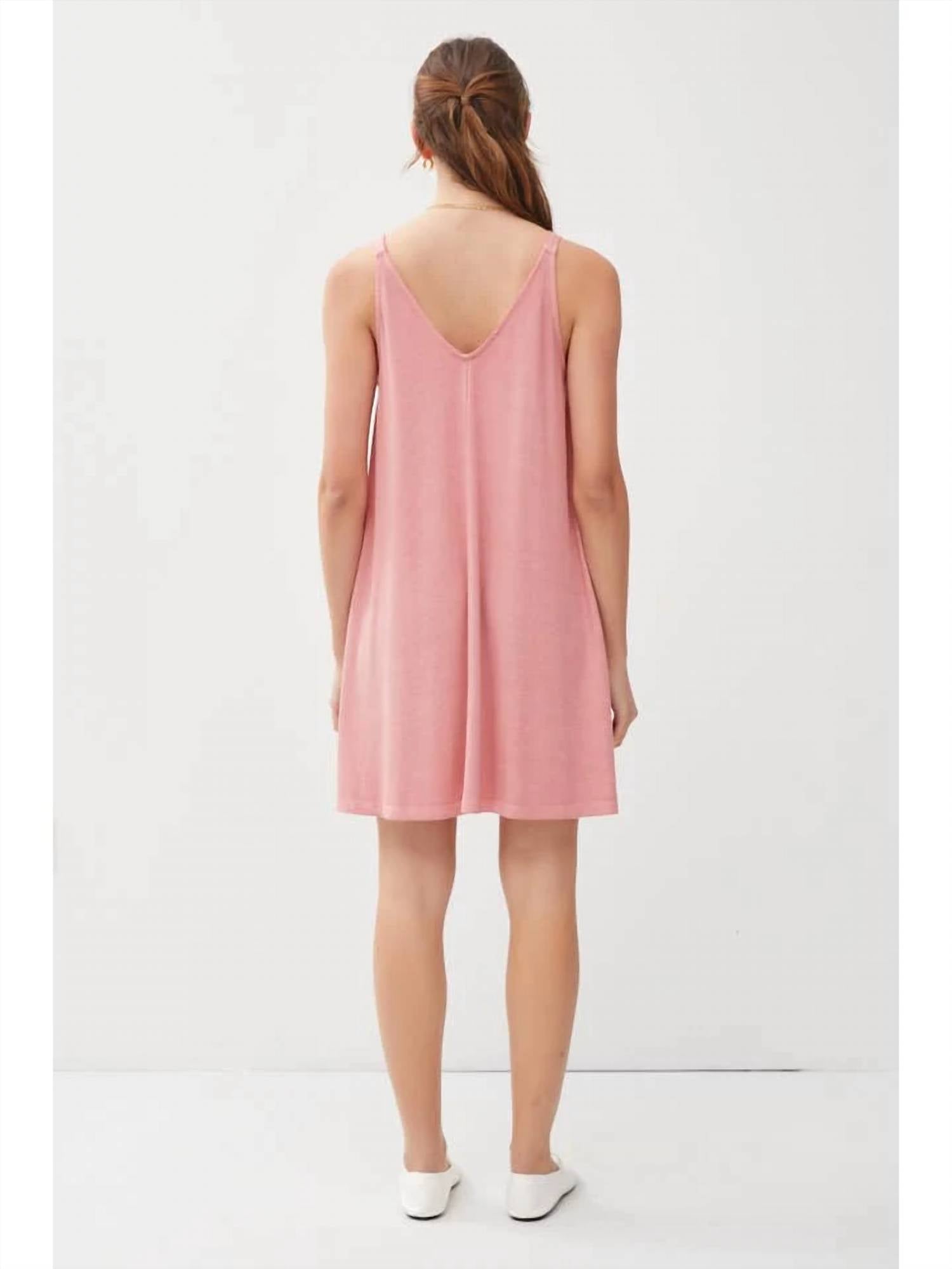 Be Cool - Ribbed V-neck Knit Mini Dress