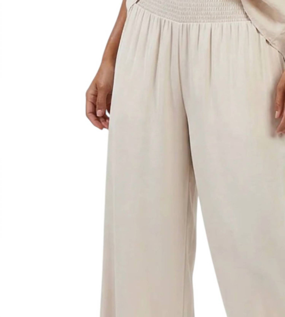 Naked Zebra - Smocked Waist Wide Leg Pant