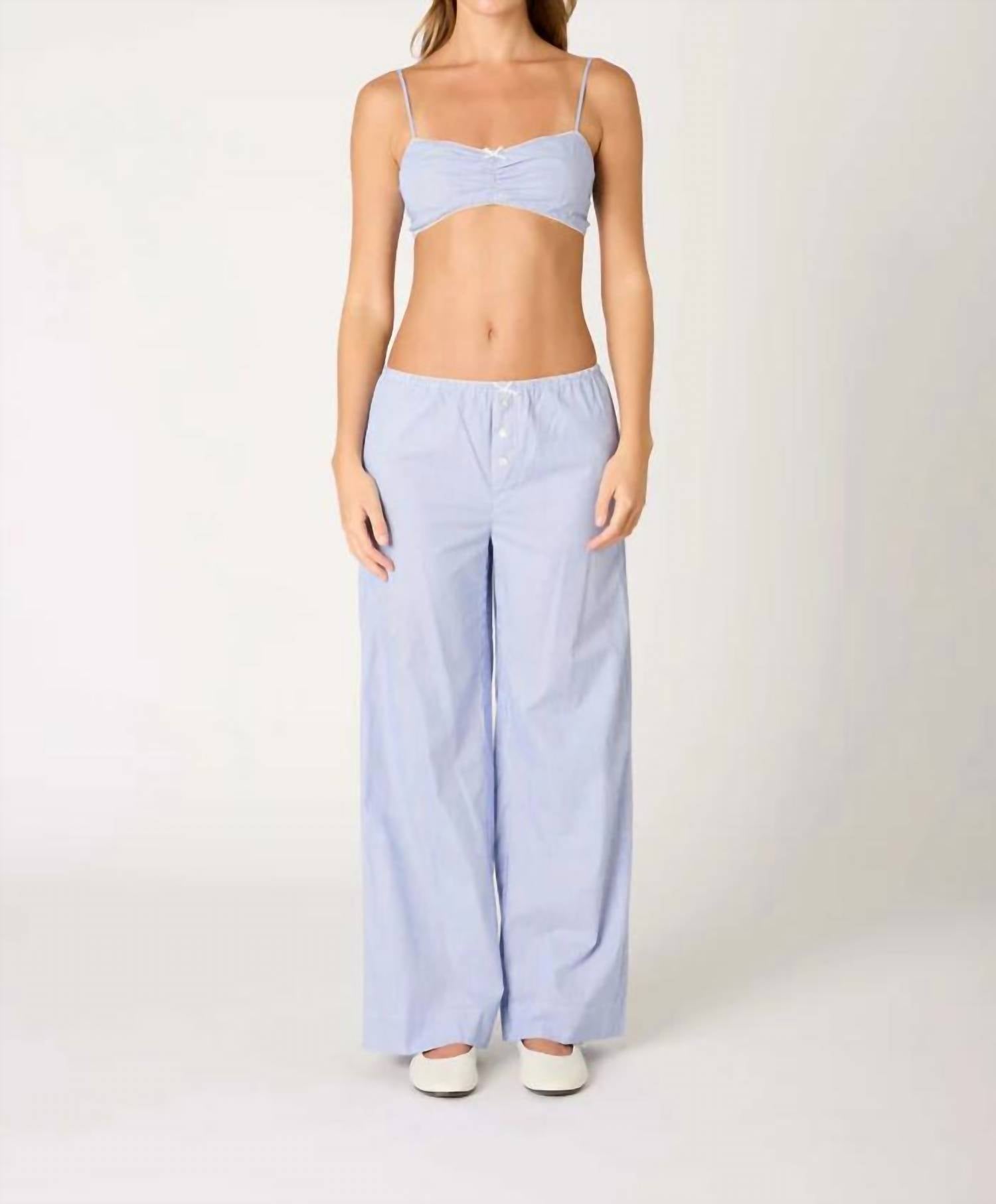 Nia - Stripe Bralette And Pant Set
