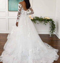 Essence Of Australia - Off-shoulder Lace Wedding Gown