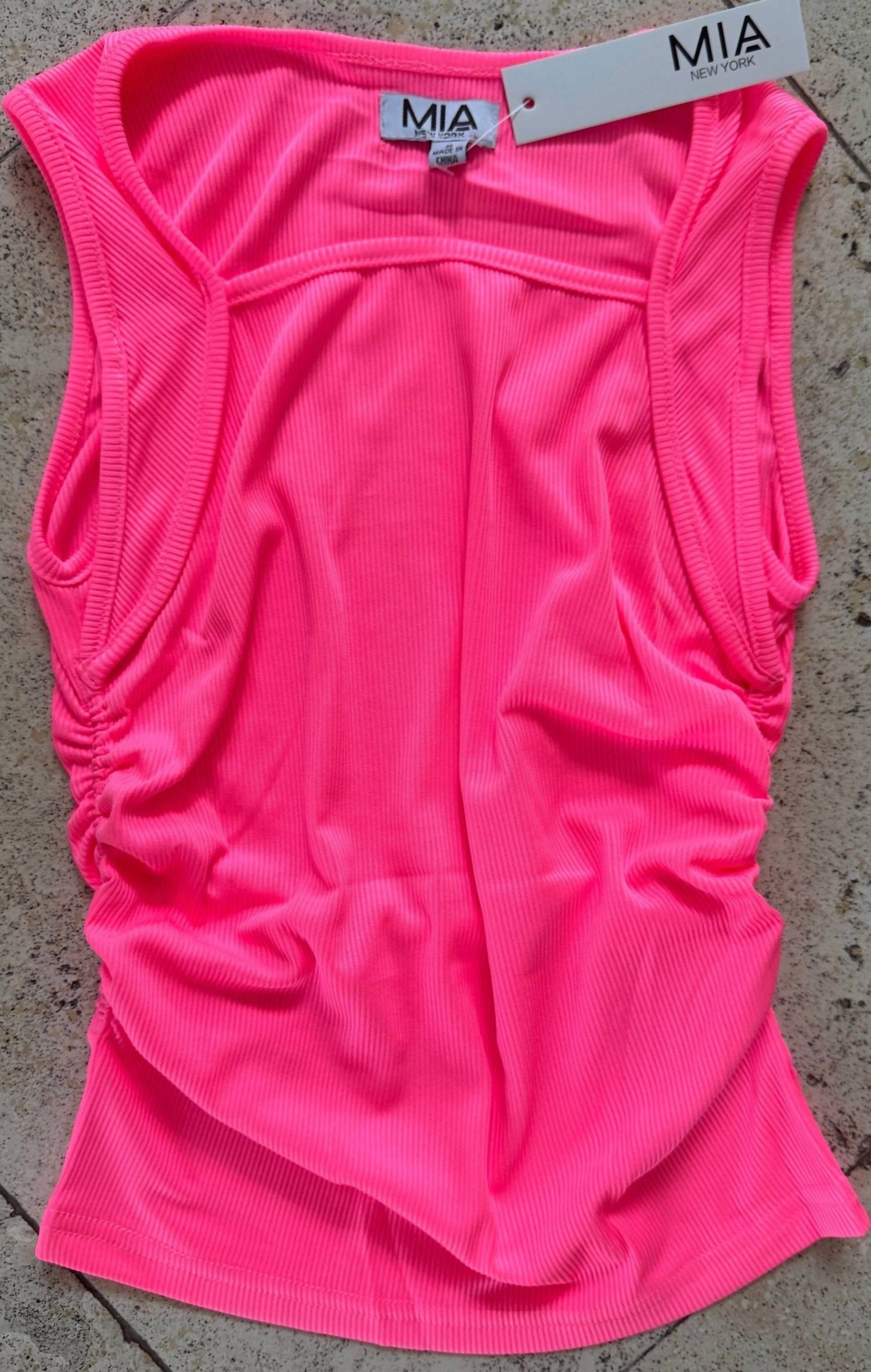 Mia - Tween Girl's Square Neck Ruched Tank Top