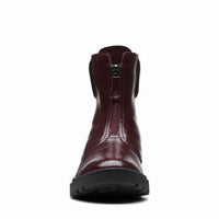 Clarks Women's Calla Zip Ankle Boots in burgundy - women's shoe - view 7