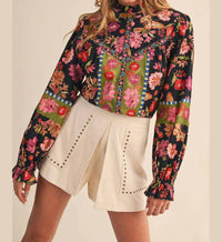 &Merci - Exclusive Floral Border Print Top