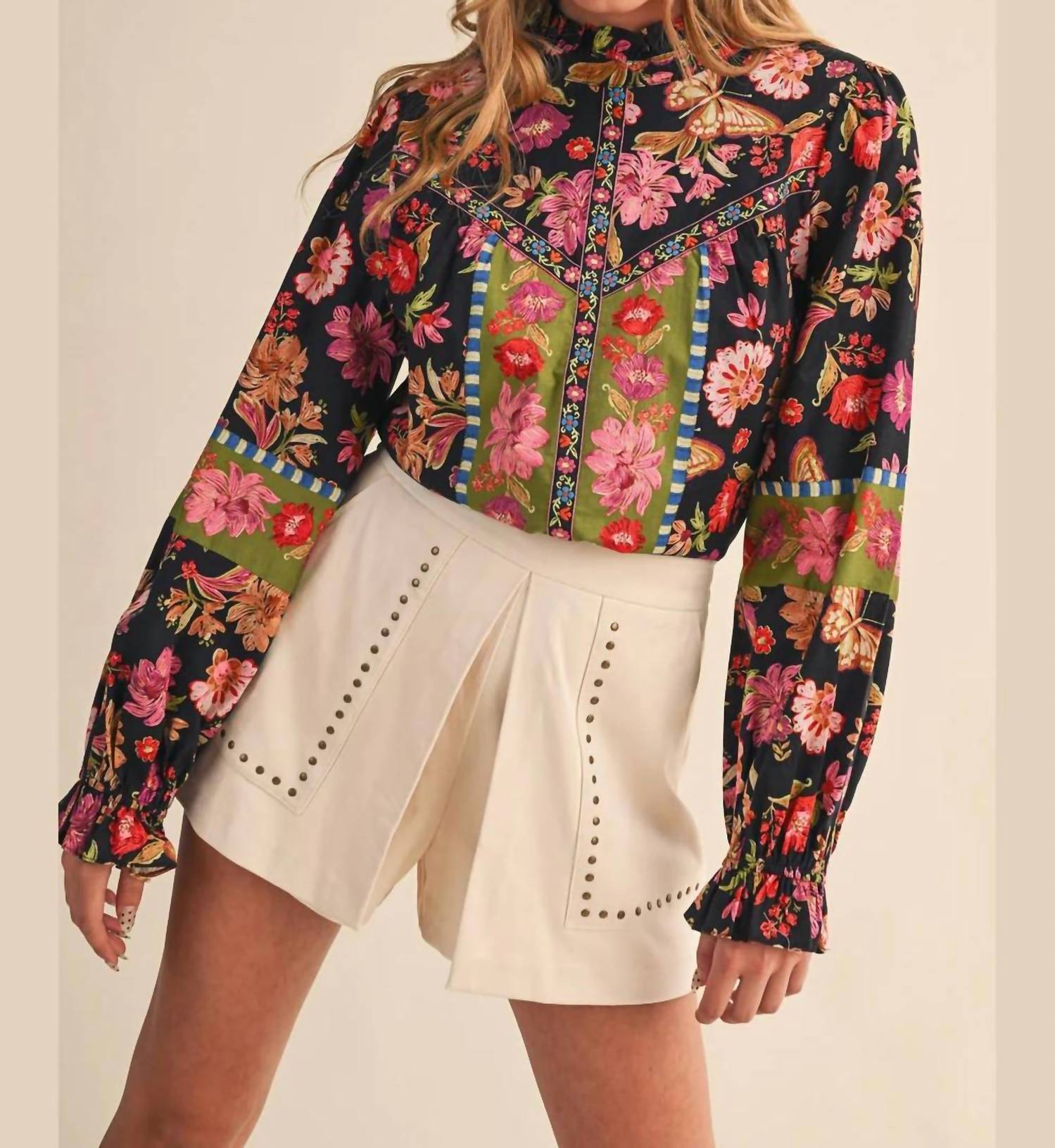 &Merci - Exclusive Floral Border Print Top