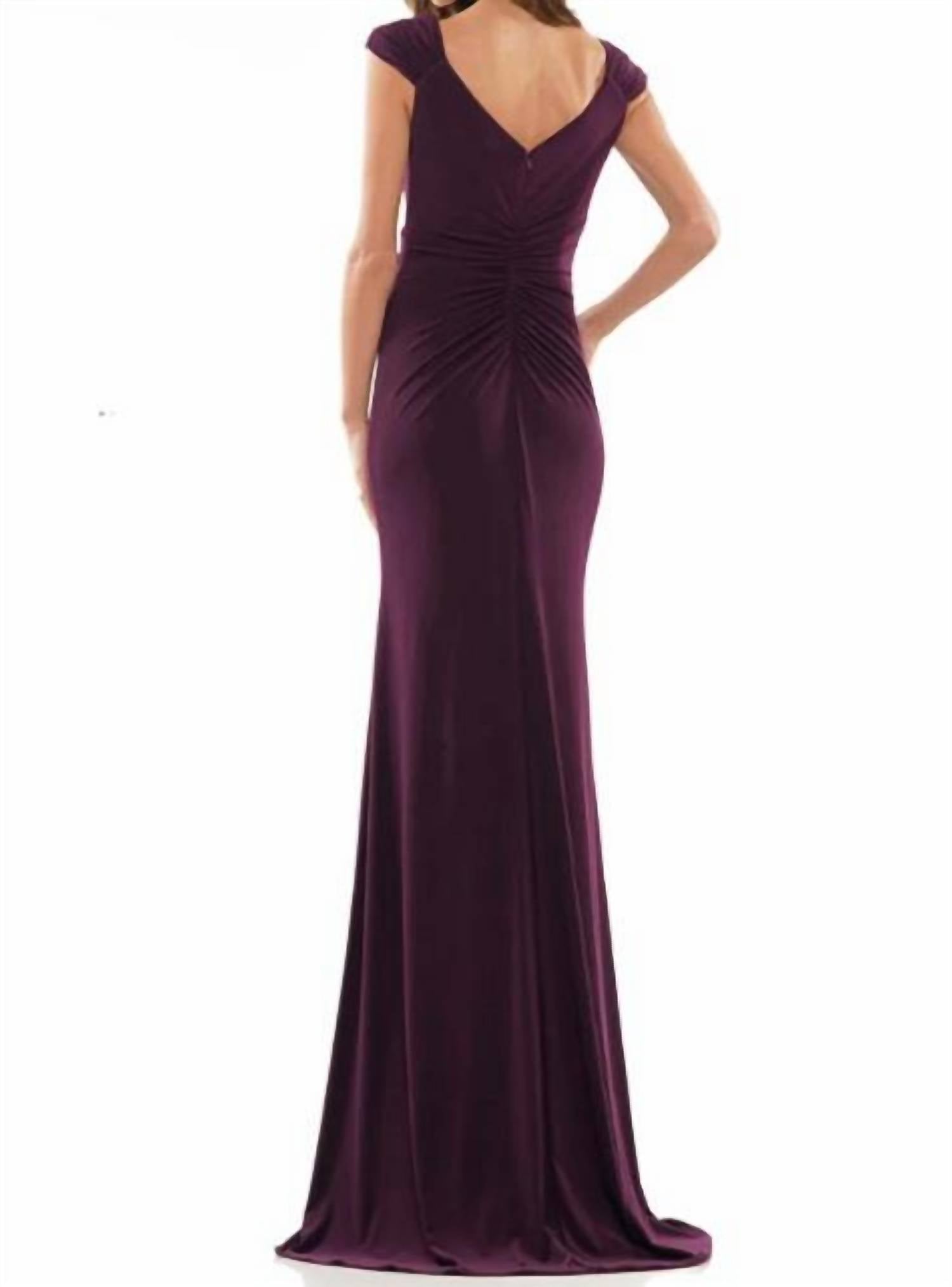 Colors Dress - Cap Sleeve Jersey Gown