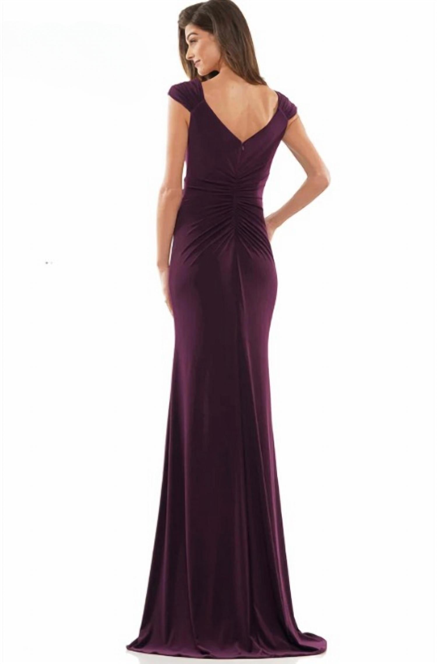 Colors Dress - Cap Sleeve Jersey Gown