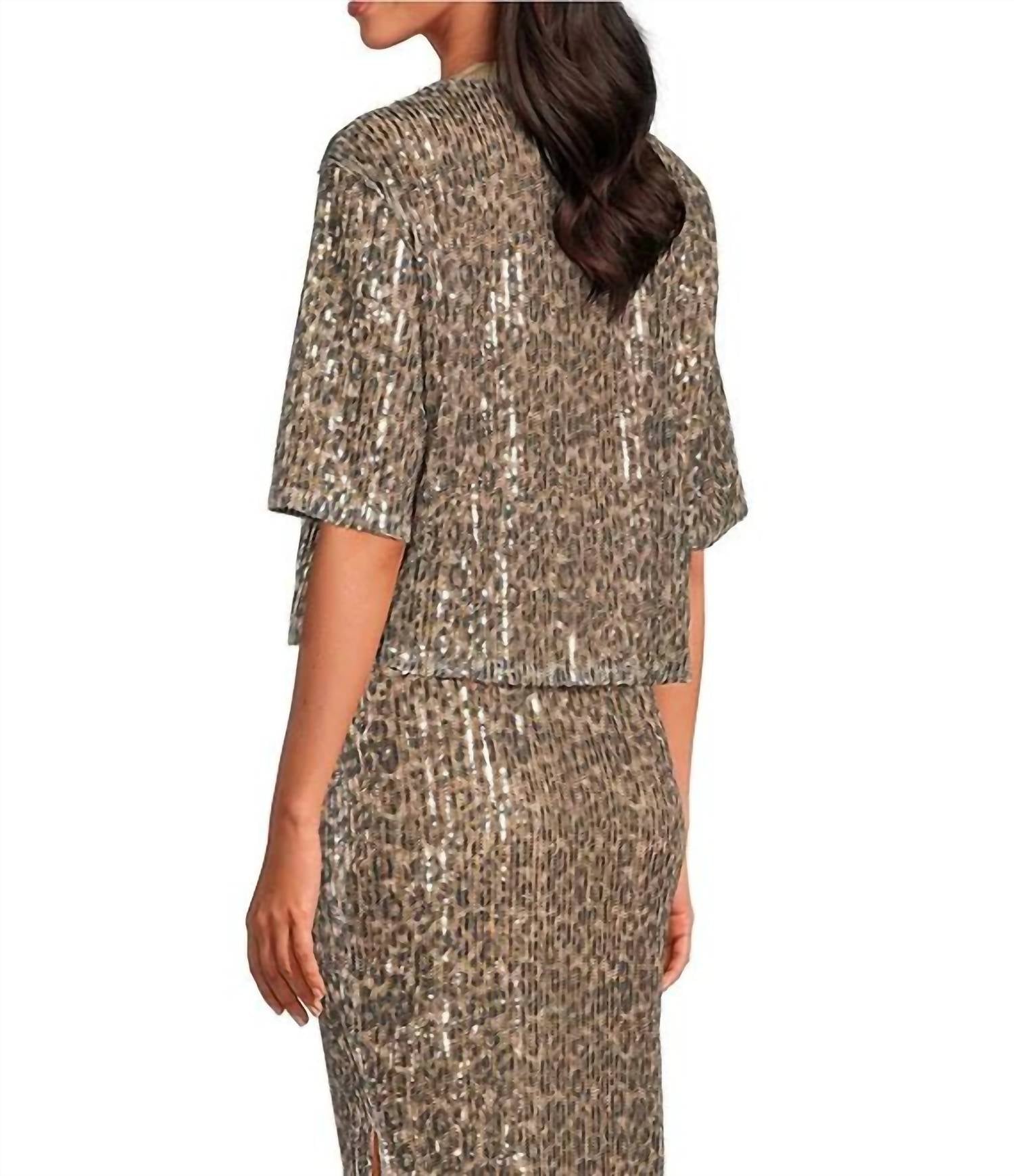 Elan - Sequin Round Neck Top