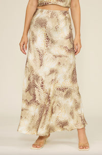 LUCY PARIS Artie Maxi Skirt in beige - women's skirt