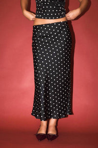 Le Lis - Dreamy Dot Mid Rise Maxi Skirt
