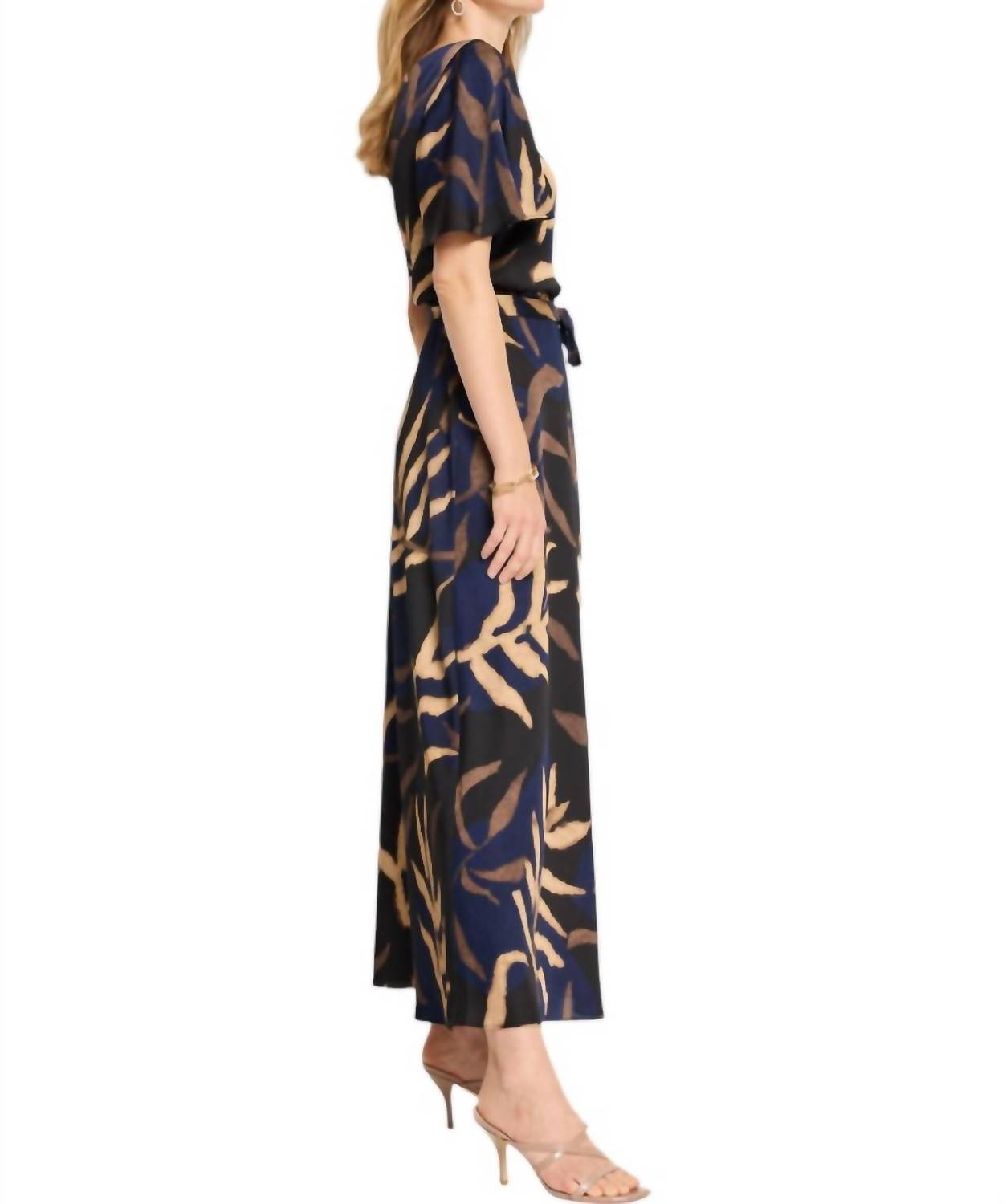 Nic + Zoe Women's Midnight Fern Brooke Dress in indigo multi - women's dress - detail view
