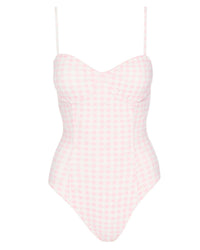 LoveShackFancy Mina One-piece Swimsuit in angel pink - women's swimwear - view 4