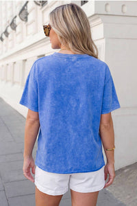 Aapparella - Flag Day Mineral Washed Star Patch V Neck Tee