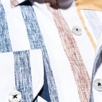 Eight X - Cross Hatch Striped Button Down Shirt