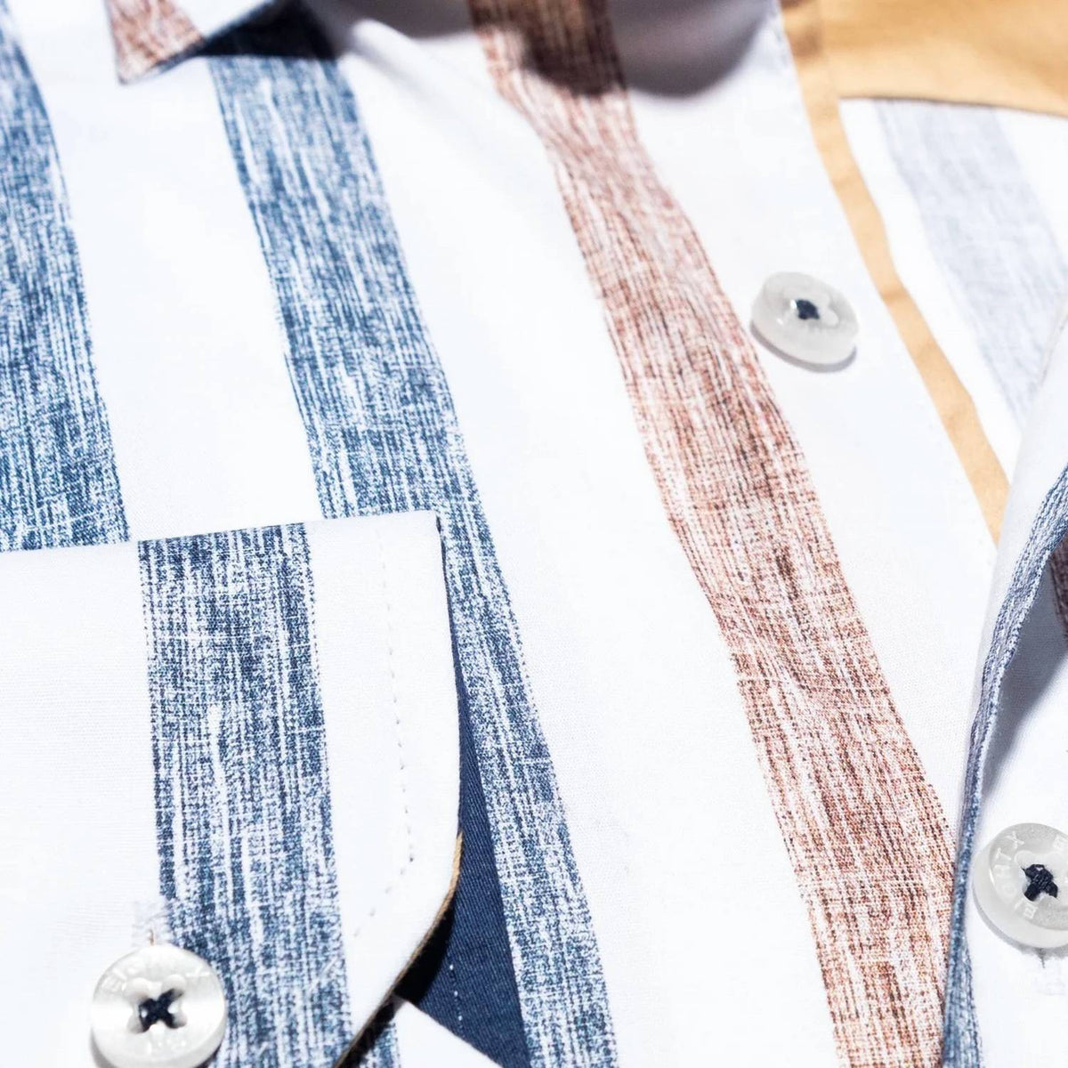 Eight X - Cross Hatch Striped Button Down Shirt