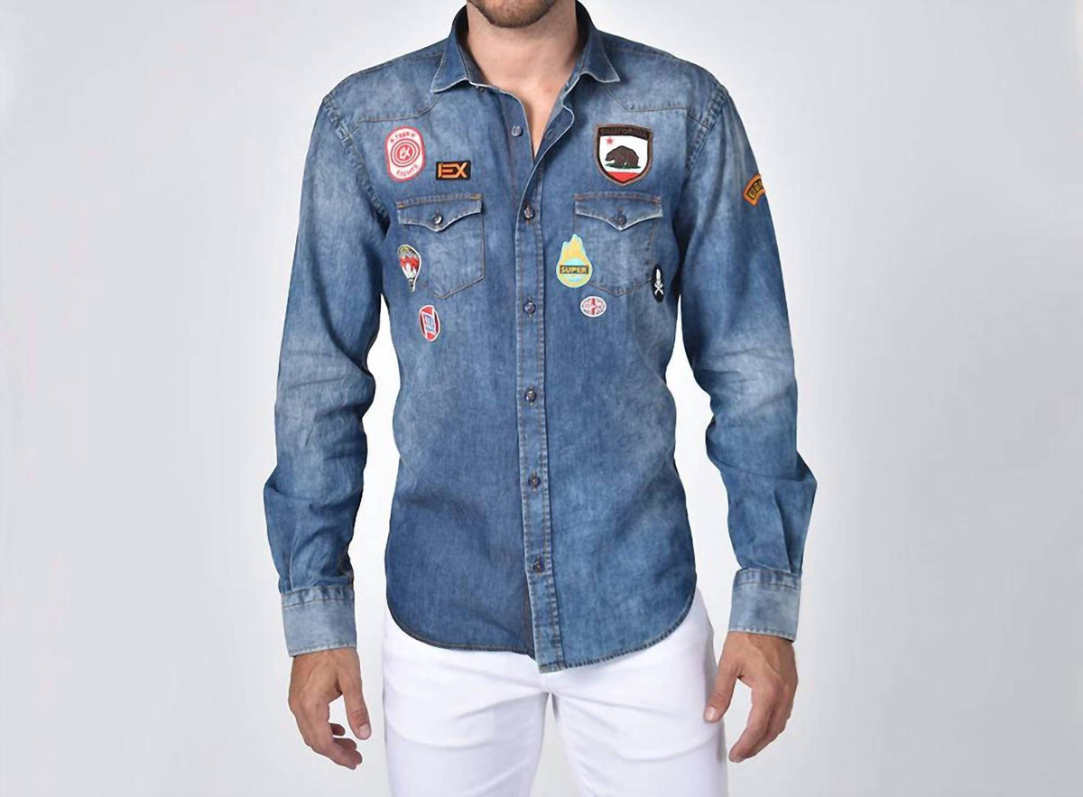Eight X - Denim California Patch Button Down Shirt