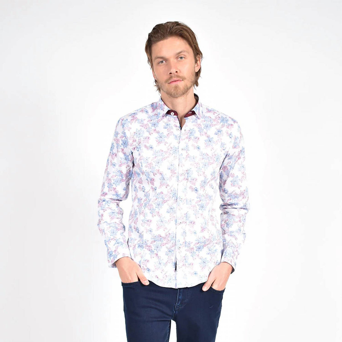 Eight X - Distressed Wildflower Button Down Shirt