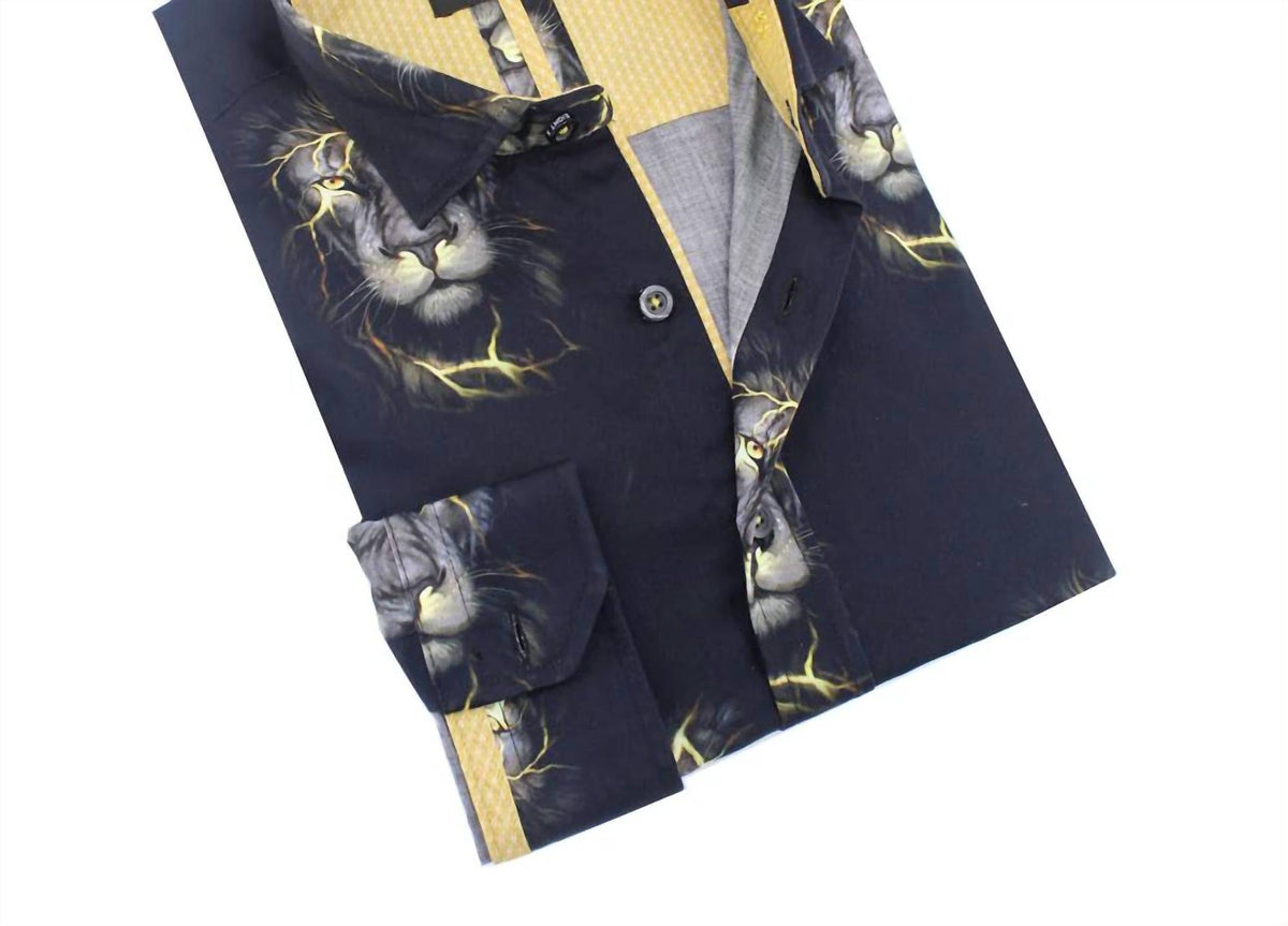 Eight X - Electric Lion Button Down Print Shirt