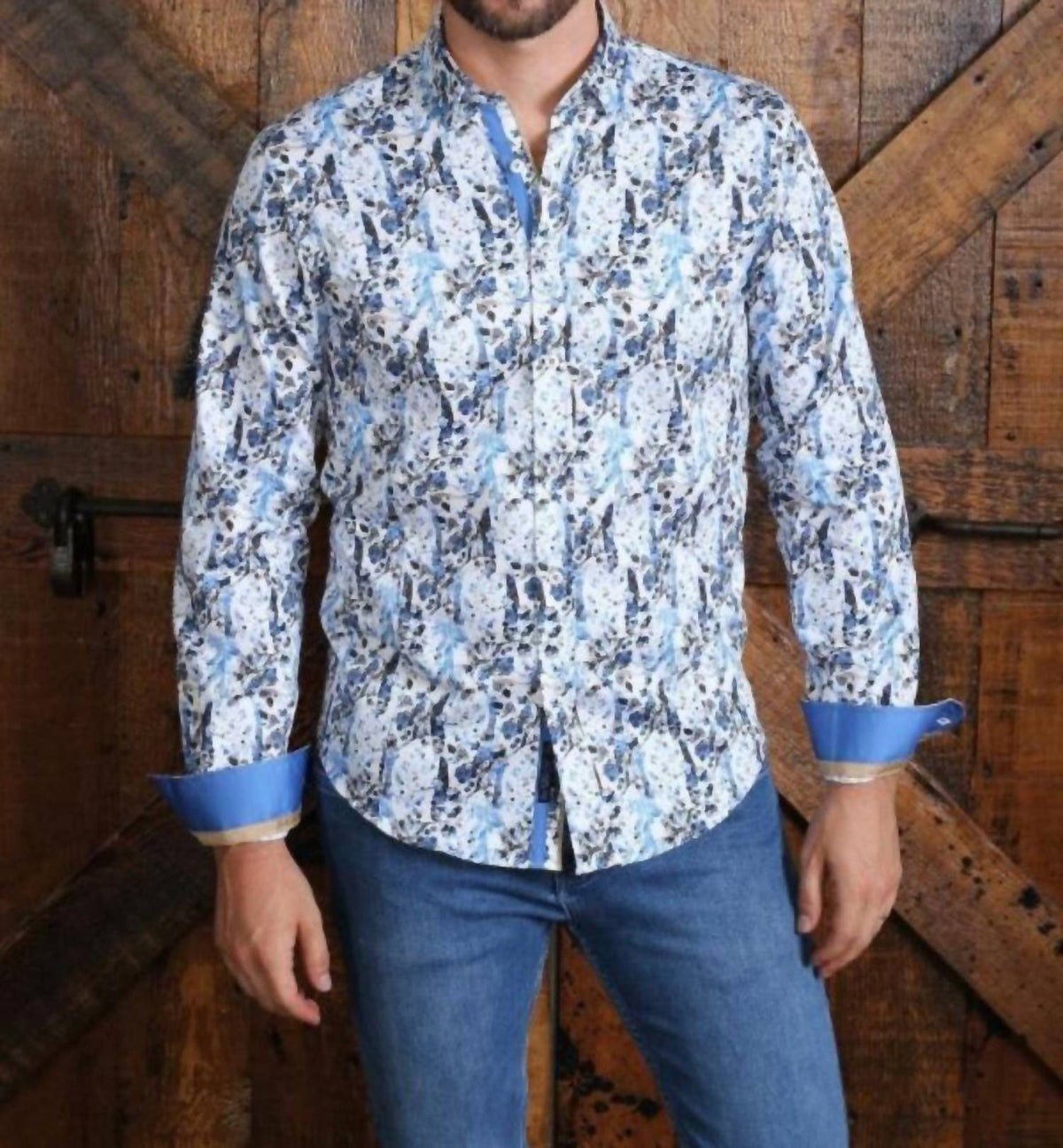Eight X - Flower Button Down Shirt With Trim