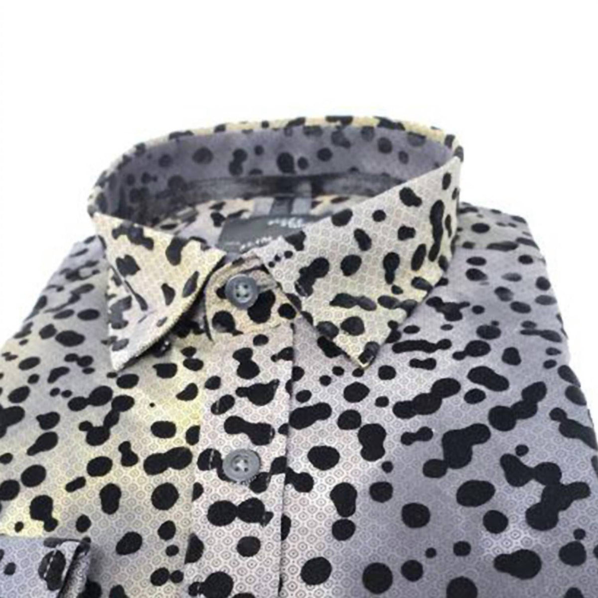 Eight X - Men's Button Down Shirt With Dot Flocking