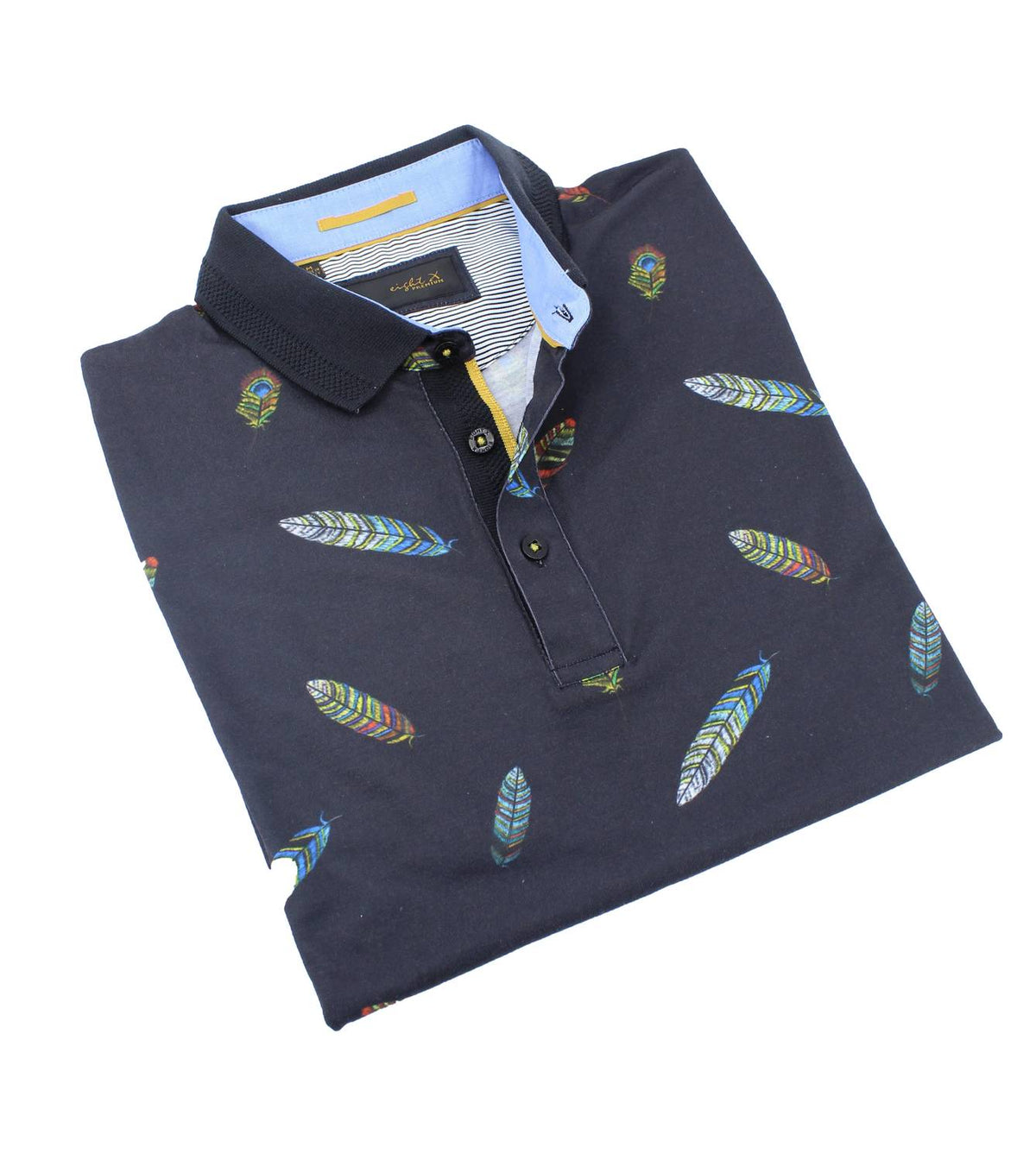 Eight X - Men's Multi Color Feather Print Polo