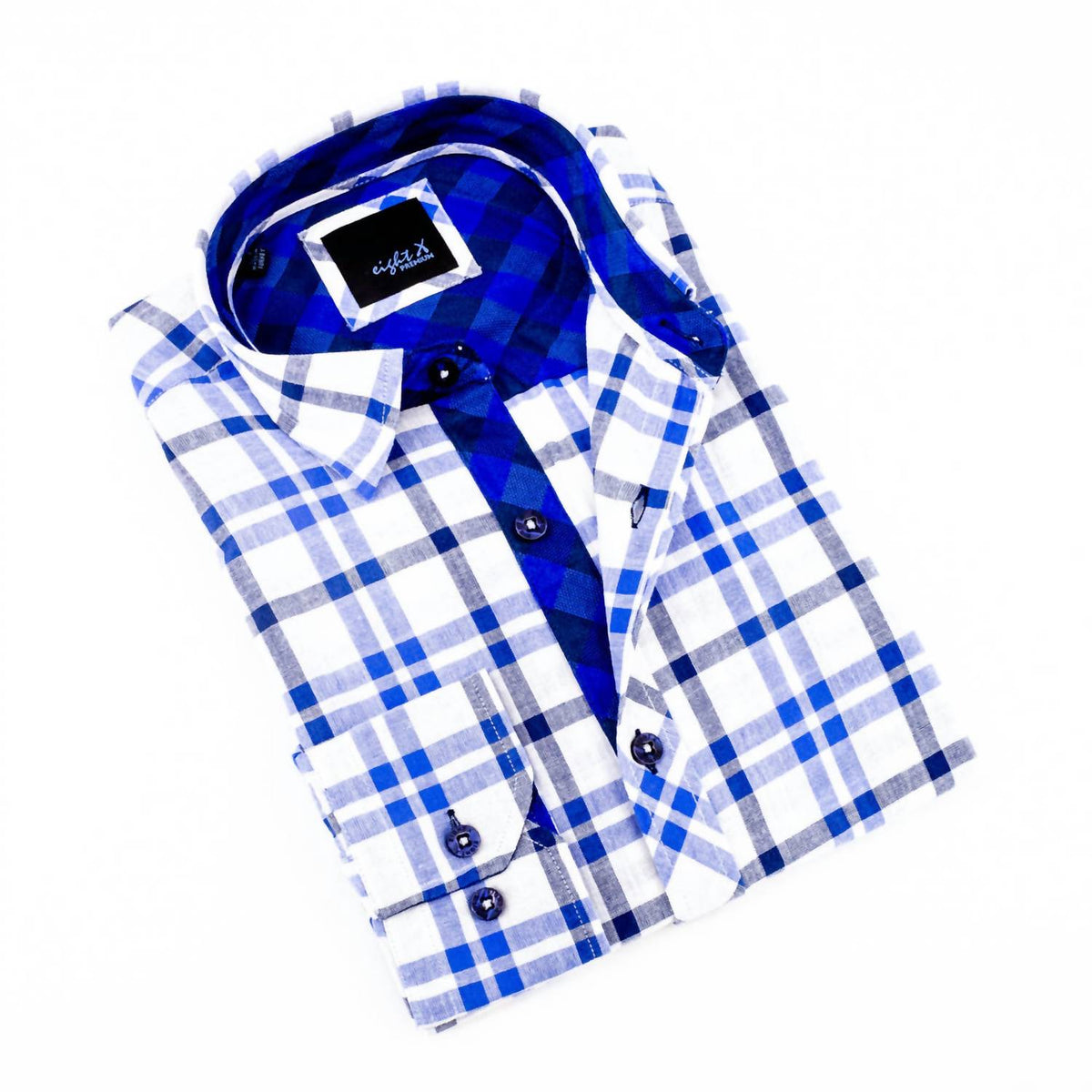 Eight X - Men's Plaid Button-up Shirt