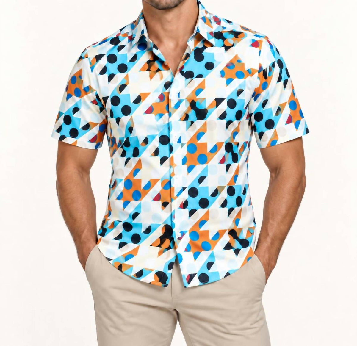 Eight X - Men's Short Sleeve Button Up Shirt