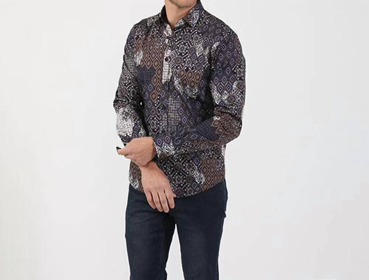 Eight X - Modern Style Digital Print Button Down Shirt