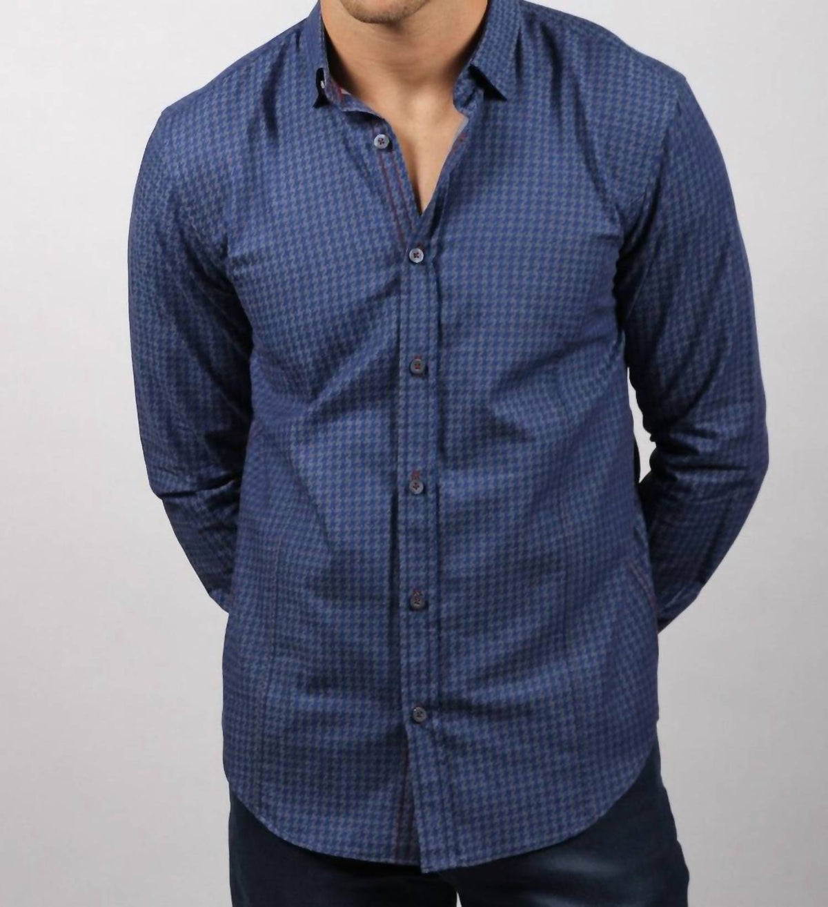 Eight X - Pattern Denim Button Down Shirt