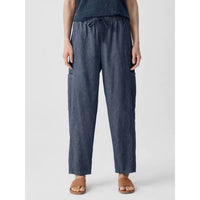 Eileen Fisher - Airy Organic Cotton Twill Cargo Pant - blue - clothing - cotton