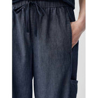 Eileen Fisher - Airy Organic Cotton Twill Cargo Pant - blue - clothing - cotton