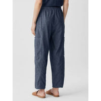 Eileen Fisher - Airy Organic Cotton Twill Cargo Pant - blue - clothing - cotton