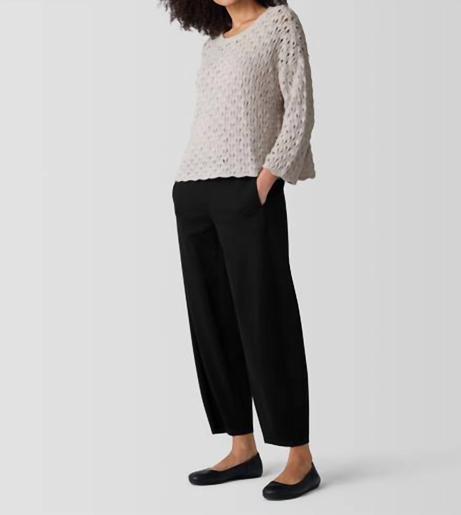 Eileen Fisher - Cotton Fluff Bracelet Sleeve Top - blouses - clothing - cotton - blend