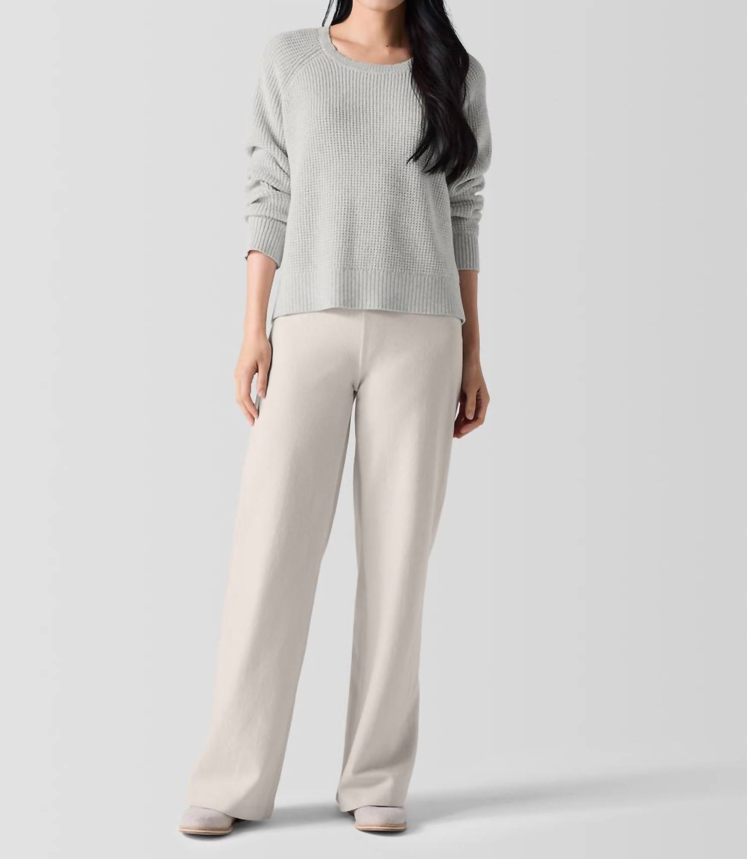 Eileen Fisher - Eilee Raglan Sleeve Crew Neck Sweater - clothing - cotton - blend - crew