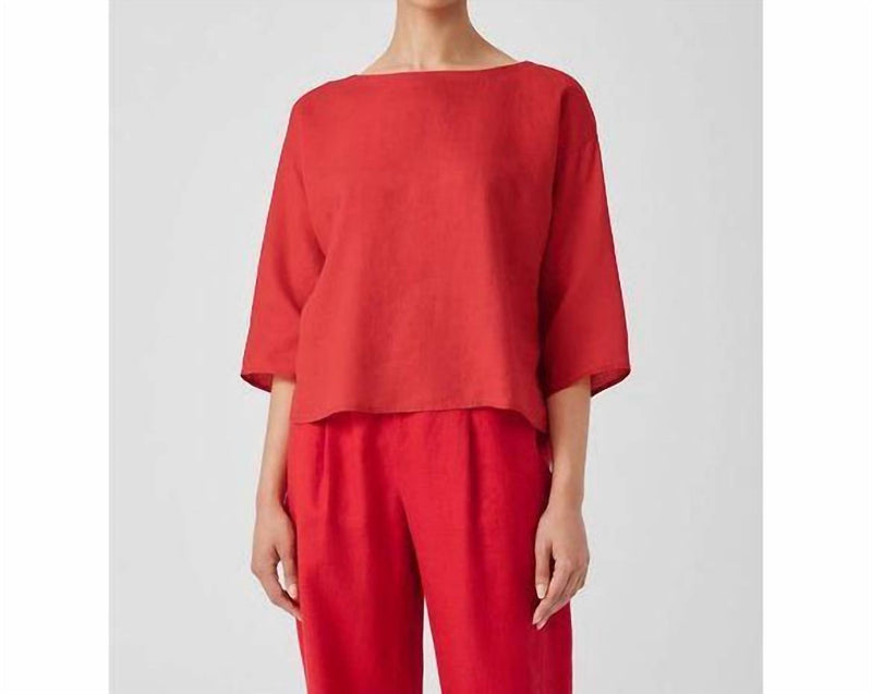 Eileen Fisher - Organic Handkerchief Linen Box - top - blouses - clothing - linen