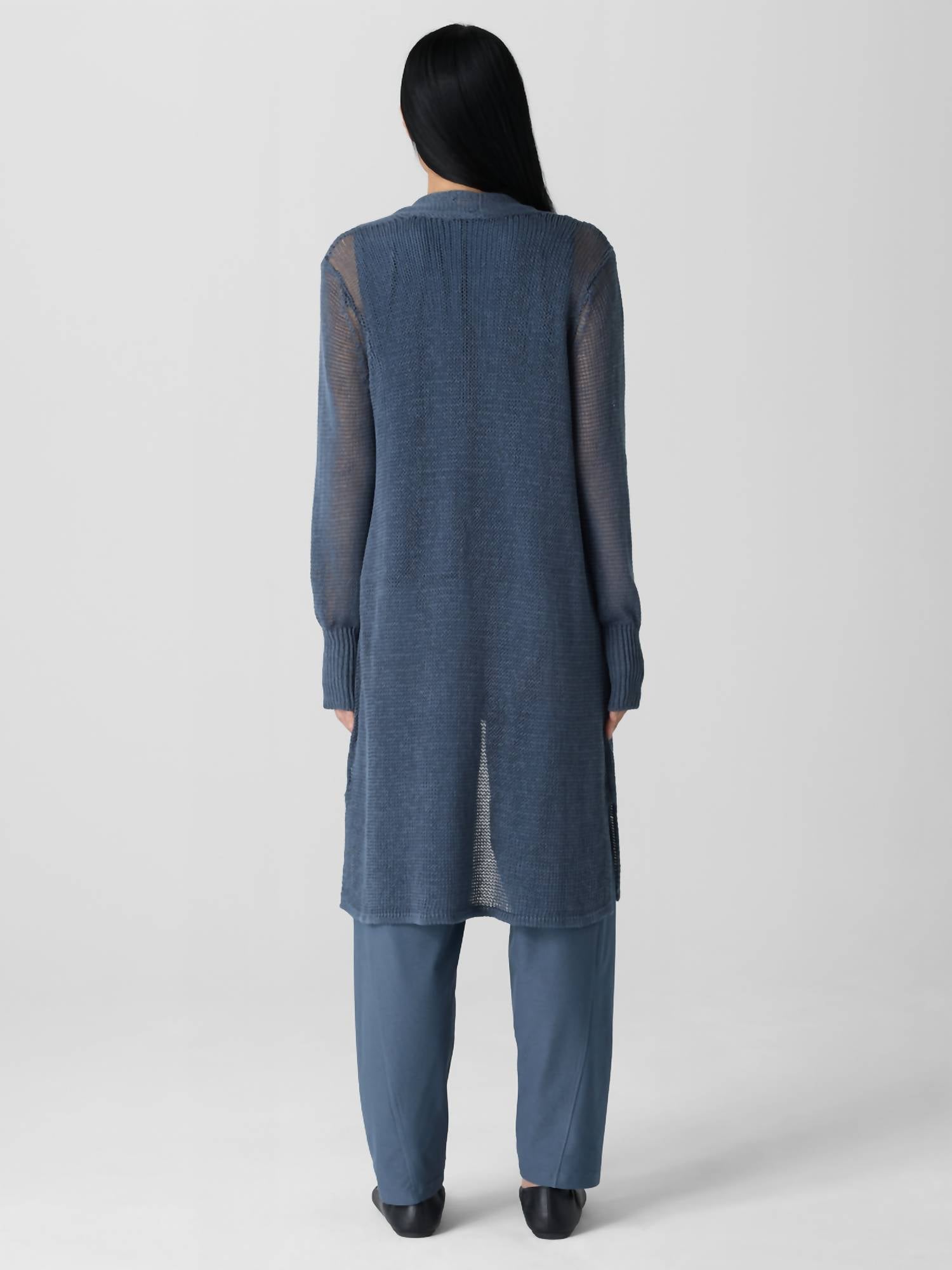 Eileen Fisher - Organic Linen Cotton Cord Long Cardigan - beige - cardigans - clothing