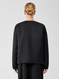 Eileen Fisher - Round Neck Padded Silk-lined Jacket