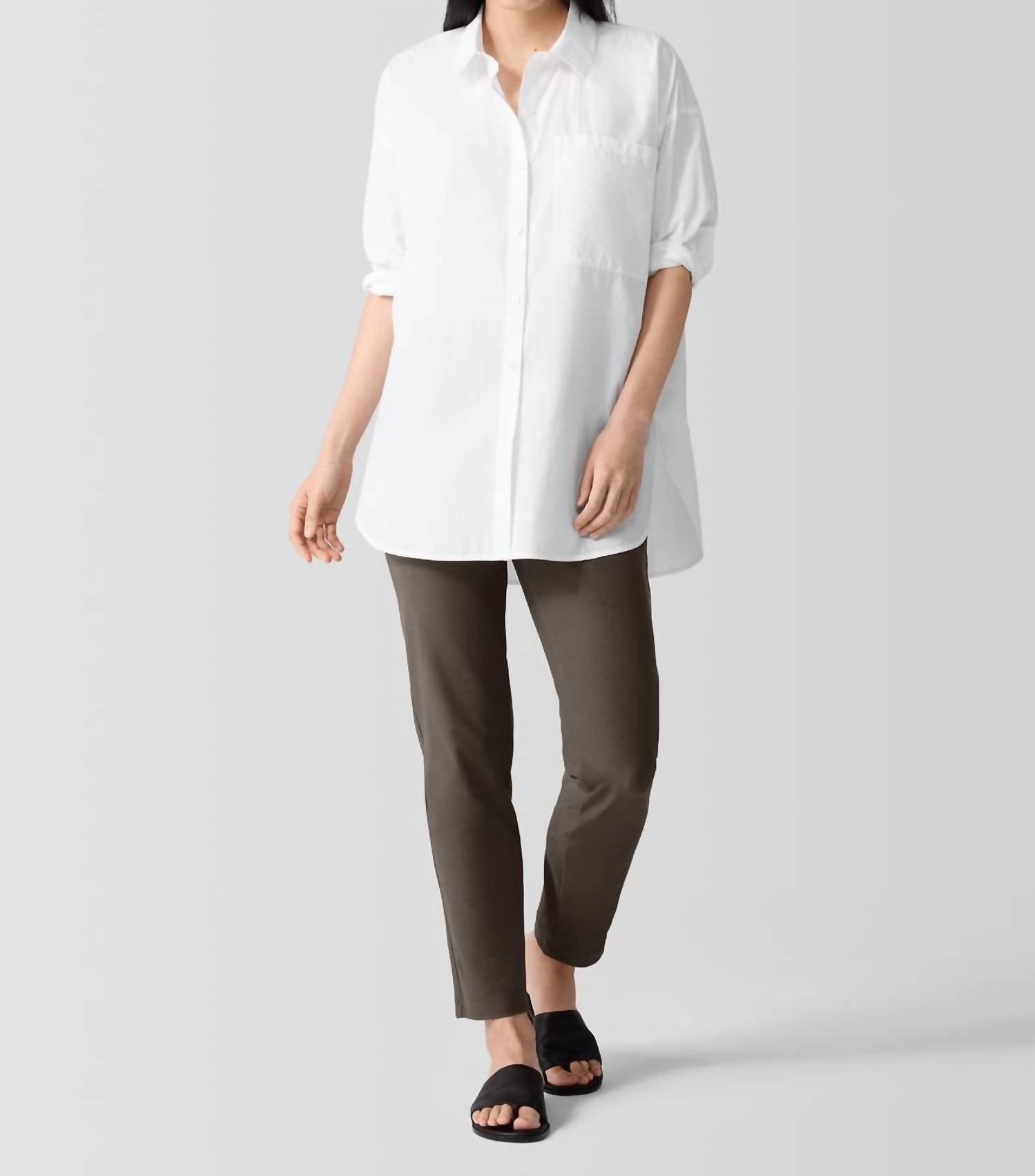 Eileen Fisher - Slim Ankle Pants - ankle - brown - clothing