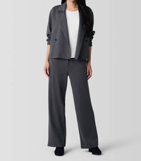Eileen Fisher - Wide Easy Fit Trouser Pants - clothing - grey - lyocell
