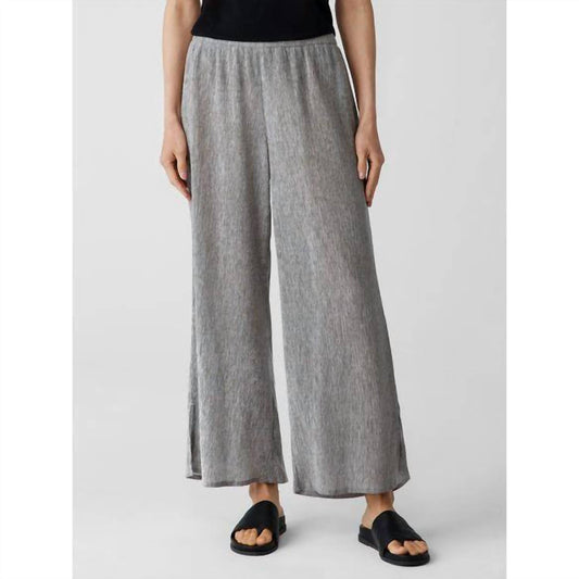 Eileen Fisher - Woven Plissé Wide - leg Pant - clothing - grey - lyocell