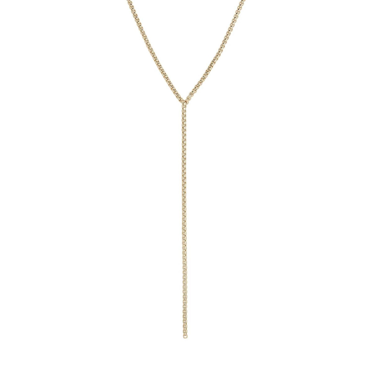 Eklexic - Thin Luciana Box Chain Lariat