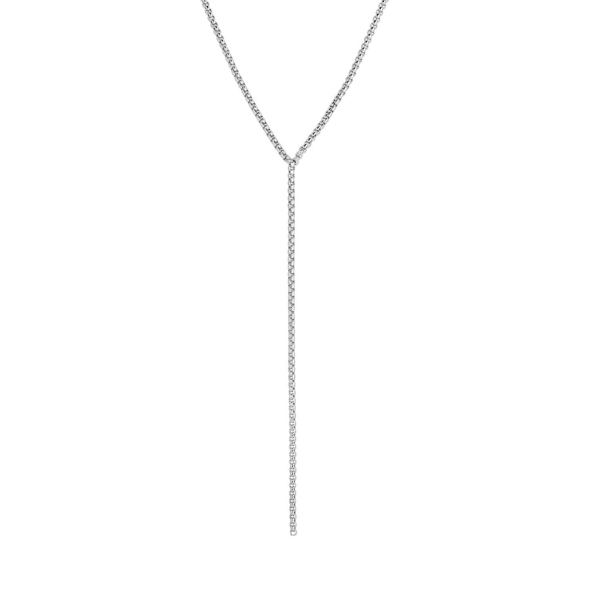 Eklexic - Thin Luciana Box Chain Lariat