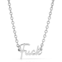Eklexic - Women's Dainty Script F*ck Necklace