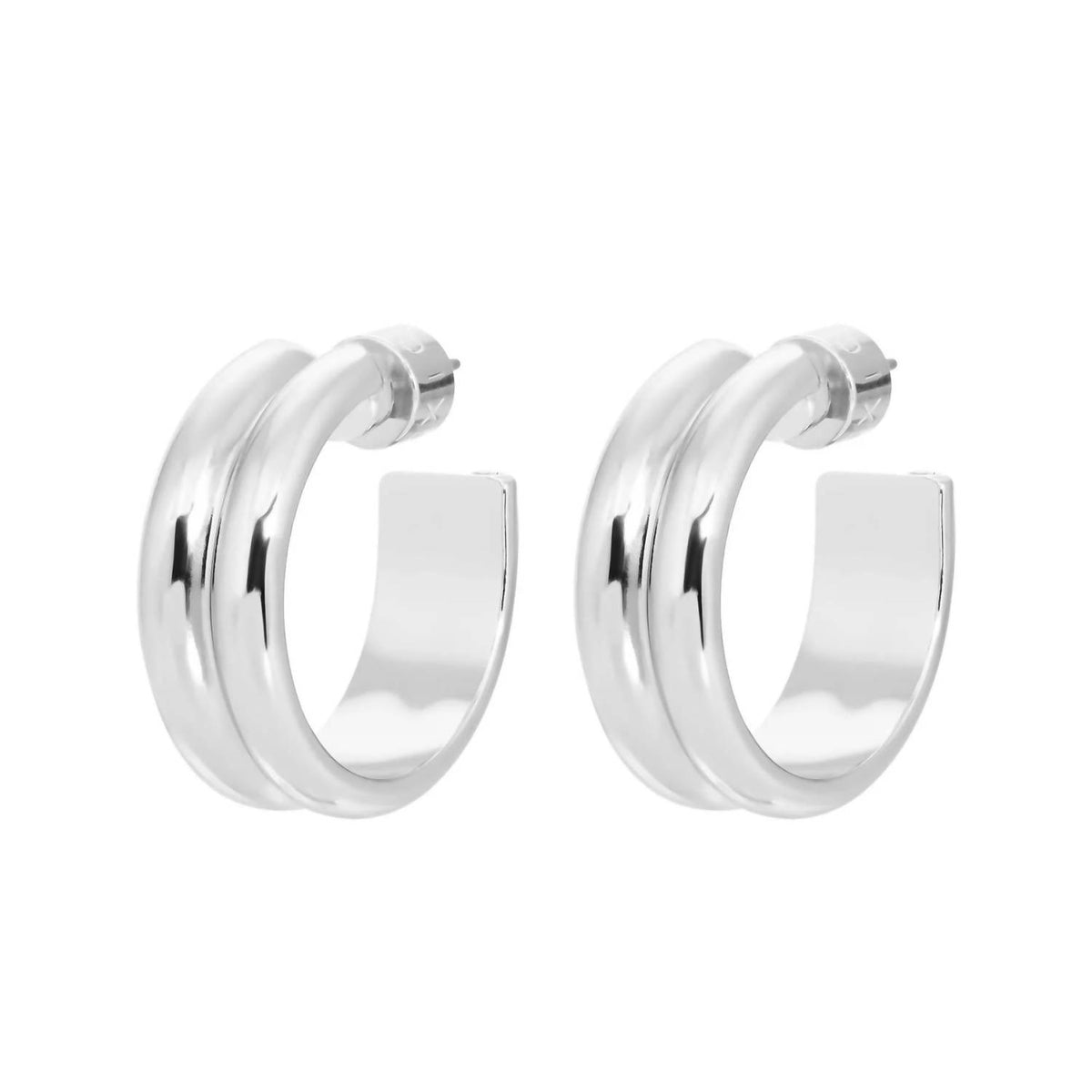 Eklexic - Women's Double Domed Hoop Earrings