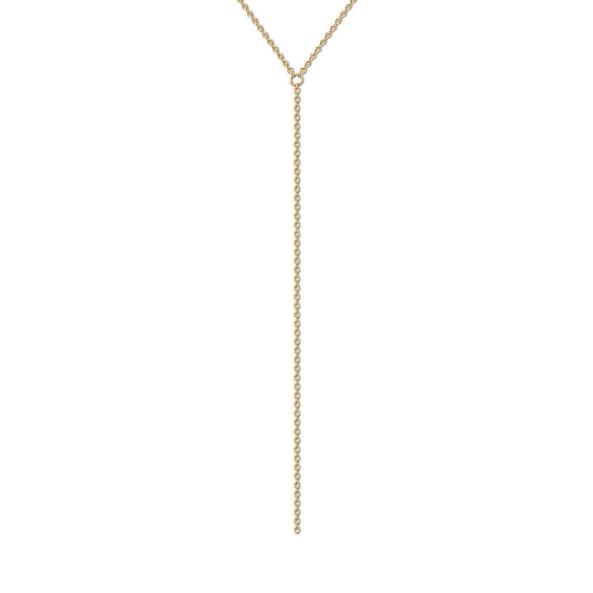 Eklexic - Women's Micro Cable Link Chain Lariat Necklace
