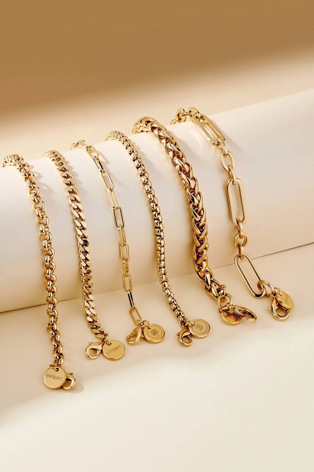Eklexic - Women's Micro Link Curb Chain Bracelet
