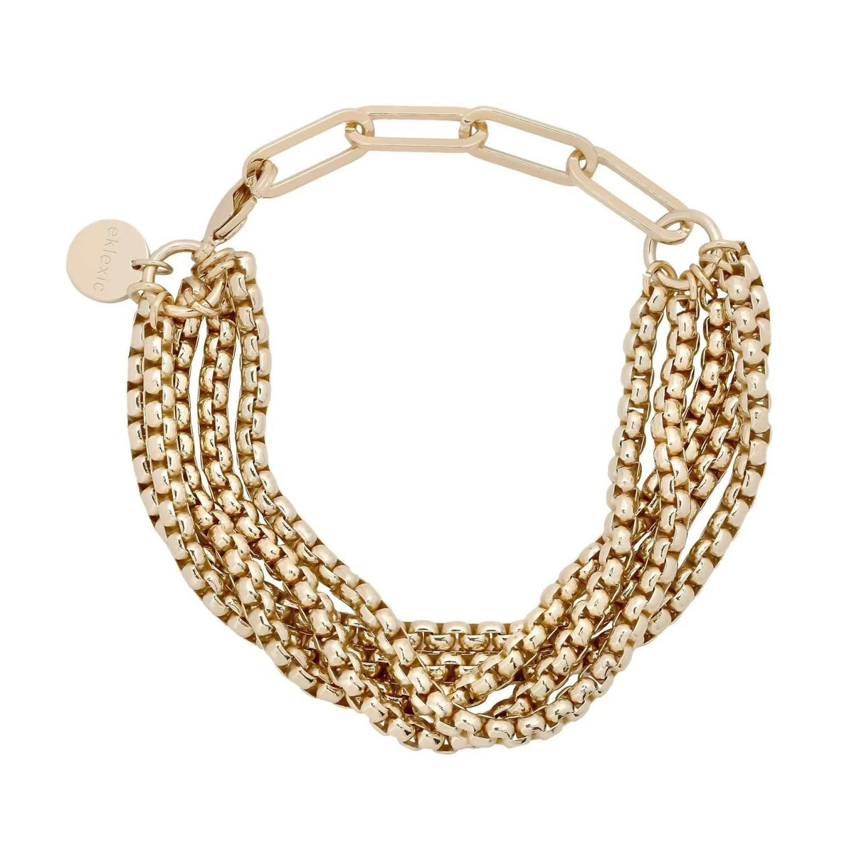 Eklexic - Women's Multi Layer Luciana Box Chain Bracelet