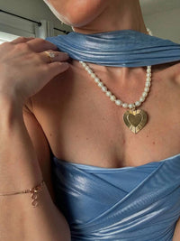 Eklexic - Women's Pearl & Hildegard Pendant Necklace