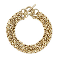 Eklexic - Women's Triple Micro Royal Chain Toggle Bracelet