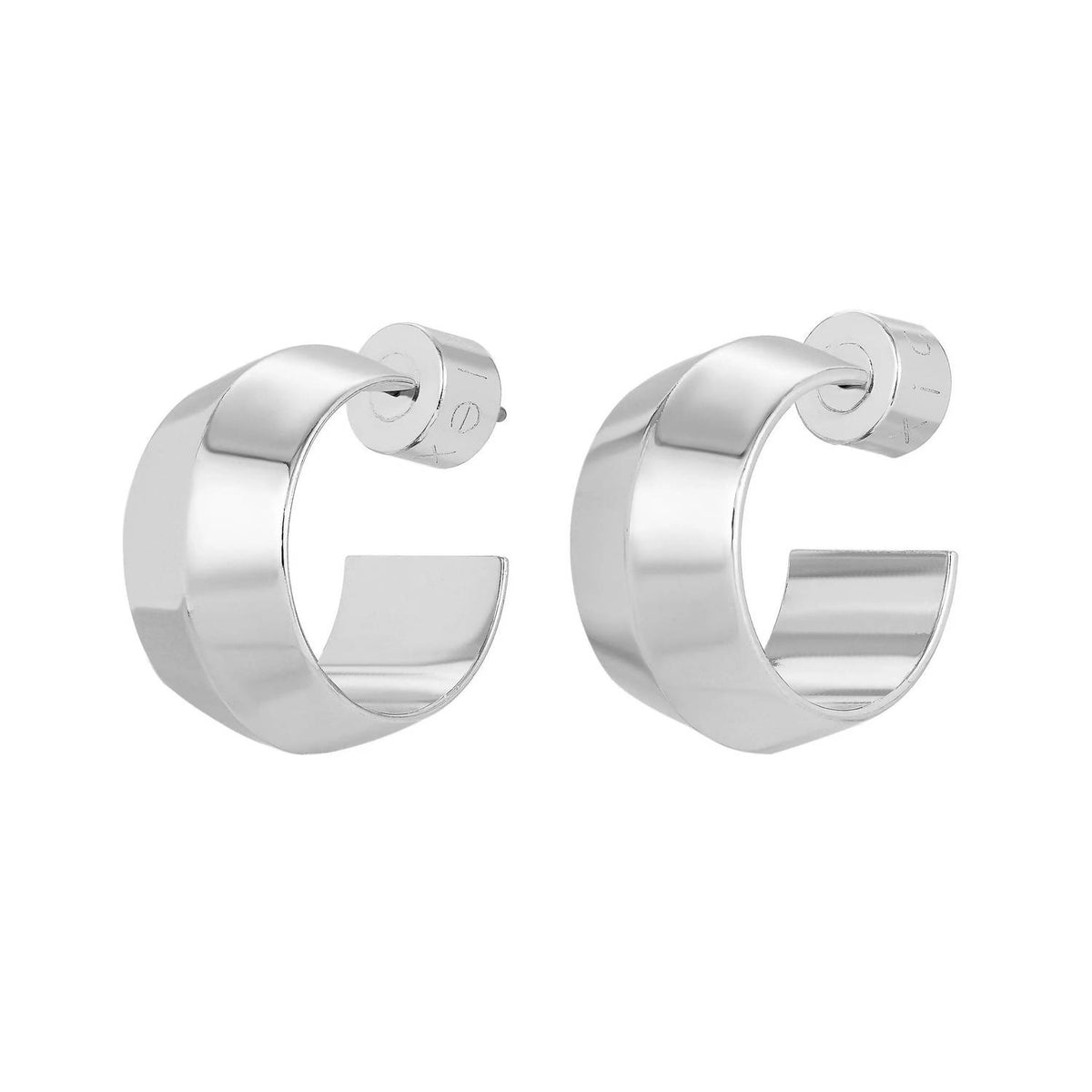 Eklexic - Women's Wide Peak Huggie Hoops